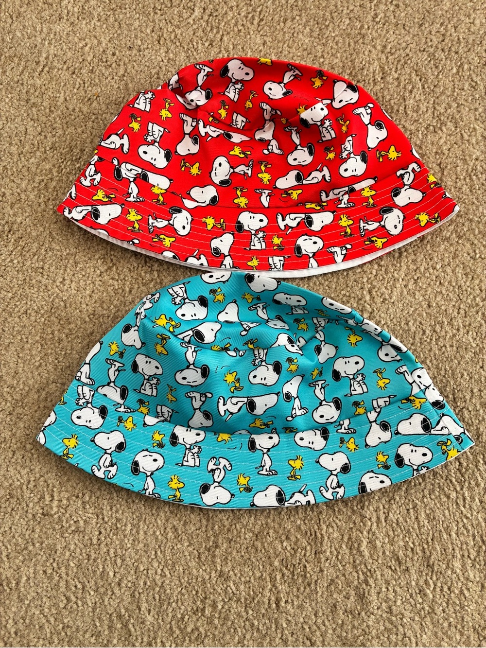 Snoopy Print Kids Bucket Hat - Red or Teal
